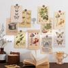 30Sheets Retro Style Plant Wall Collage Kit INS Nature Wall Poster Greeting Cards with Sticker Pad Artistic Decorative Postcards