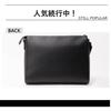 INSPIRE Men's Shoulder Bag, A4 Size, Saffiano Leather, Tablet Storage, Zipper Pocket, Long Wallet Storage, Stain Resistant, Elegant, Business,