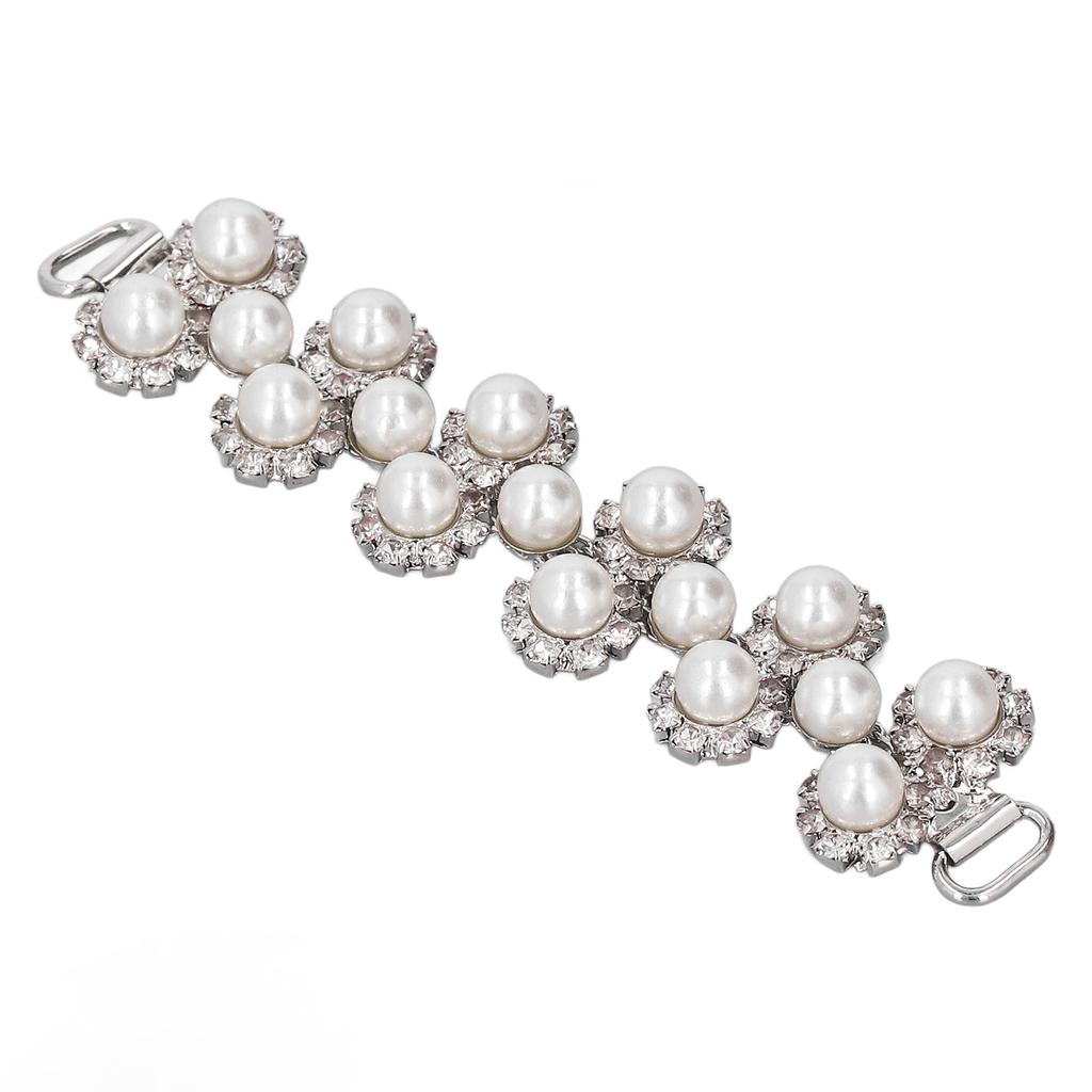 10pcs Pearl Bag Chain Polishing Process Exquisite Pearl Chain Strap with Metal Clasp for Phone Case