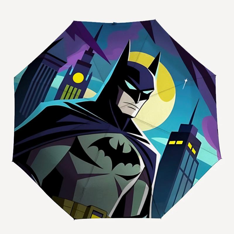 1pc Batman, Gotham City Automatic Open/Close Umbrella, Christmas Gift for Men Women, Daily Travel Outdoor Use Yy251101234
