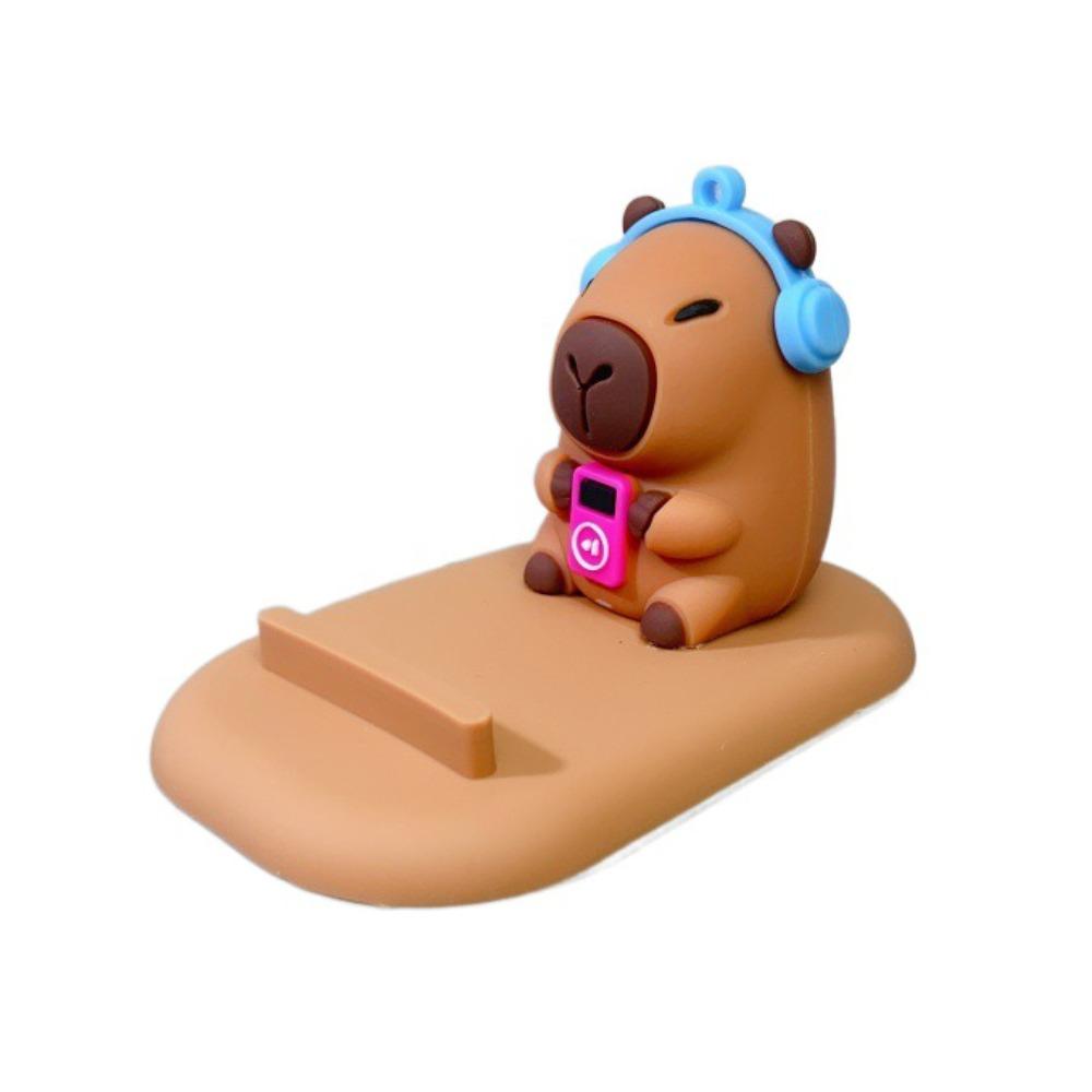 PVC Doll Capybara Phone Holder Figure Model Capybara Cell Phone Bracket Small Gifts