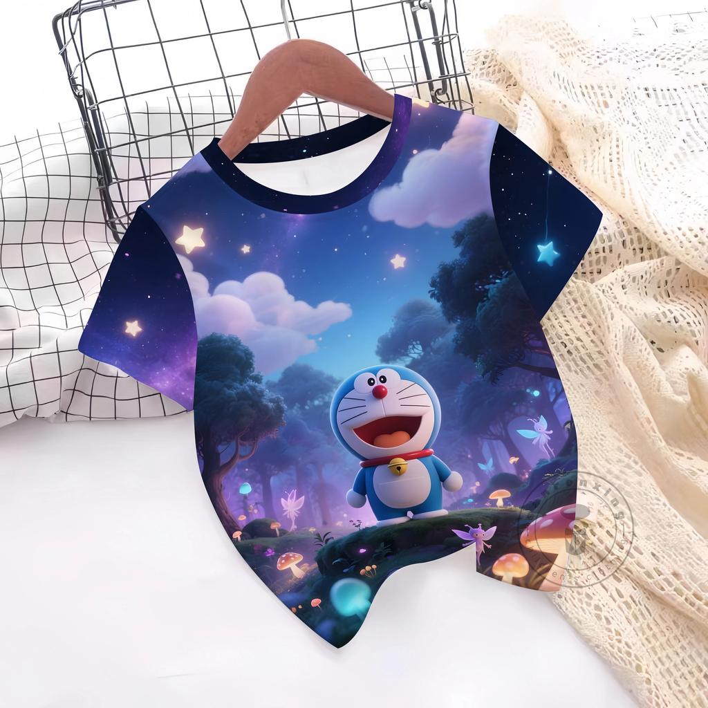 Summer Doraemon 3D Printe Children's Tops Teenagers From T-Shirts For Boys Girls Kids Clothes Short Sleeve