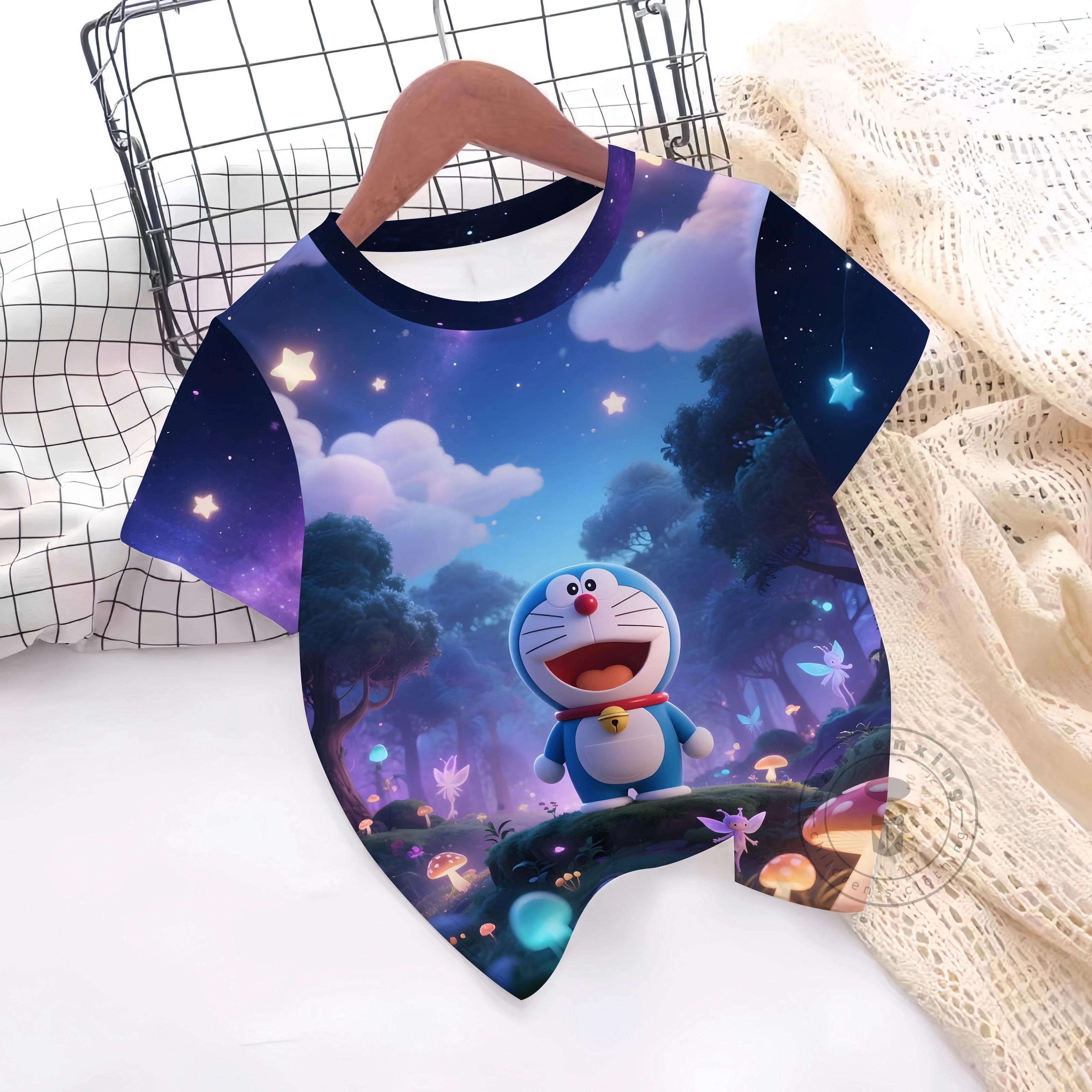 

Summer Doraemon 3D Printe Children s Tops Teenagers From T-Shirts For Boys Girls Kids Clothes Short Sleeve 160