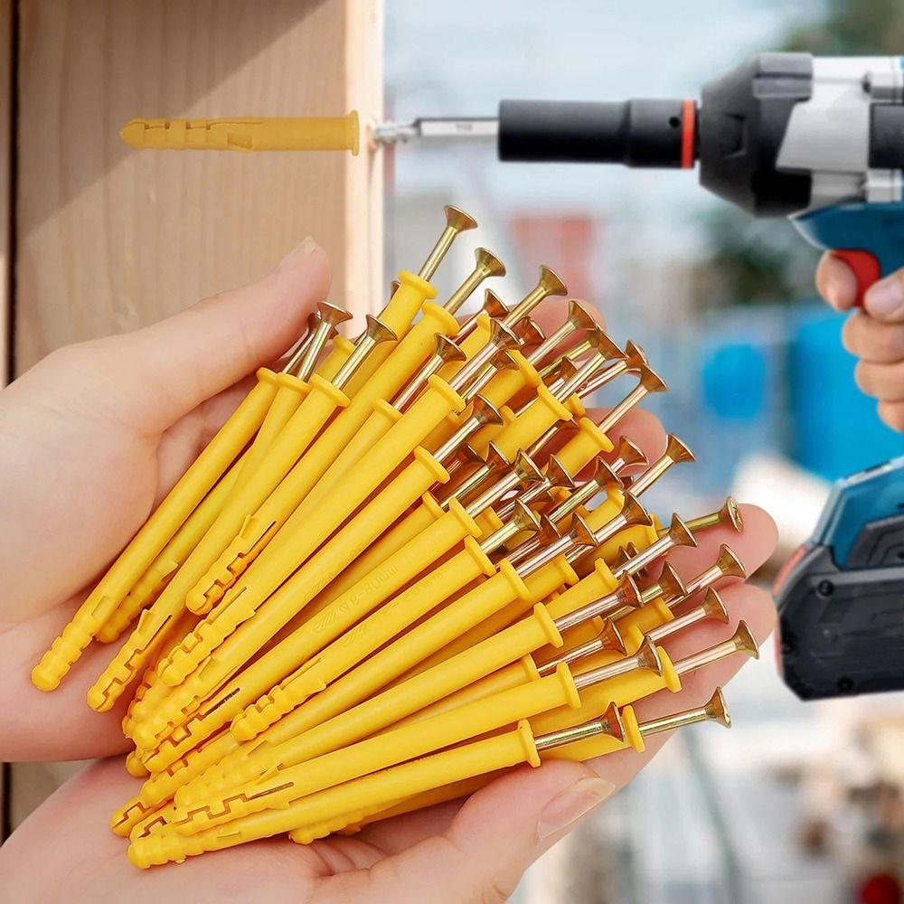 50Sets Self Drilling Expansion Tube Nails M6 M8 M10 Self-Tapping Flat Head Screws Expansion Bolt Pipe Heavy Duty With Screws