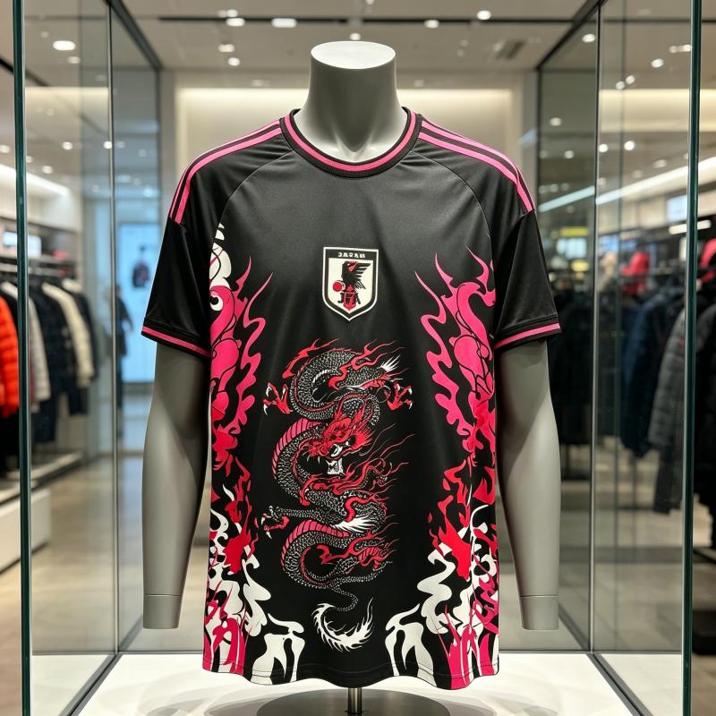 Y2k Top Japan Dragon Pattern Football Jersey Summer Quick-Dry Breathable Shirts Training Wear Men's Women's Family Kids Tees