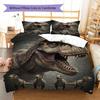 T-Rex Pattern Bedding Quilt Set Quilt Cover Pillowcase Home Decoration Gift (1 * Duvet Cover + 2 * Pillowcase, Without Core)
