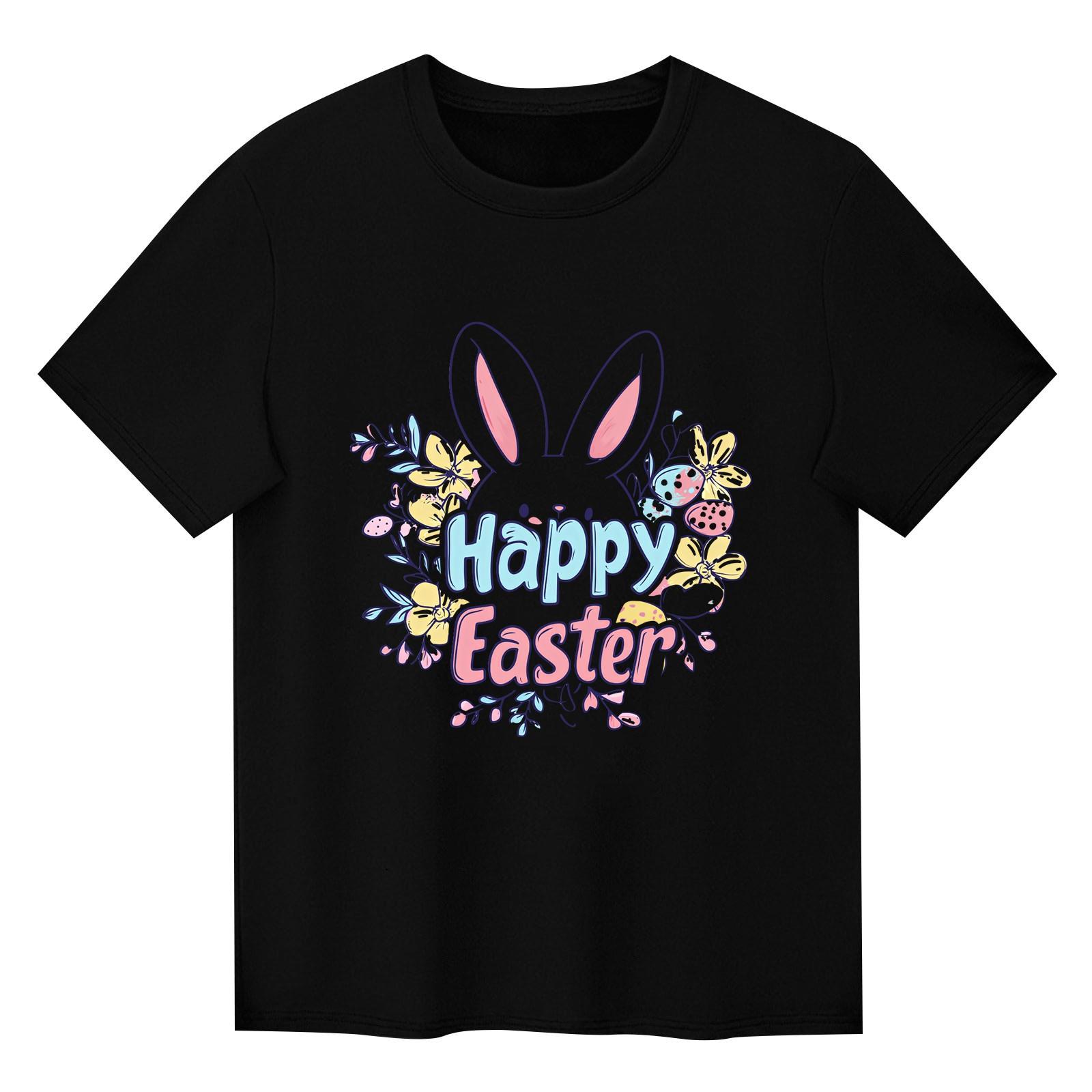 

Детский набивной короткий рукав круглый вырез повседневный удобный свободный легкий топ 150 чёрный