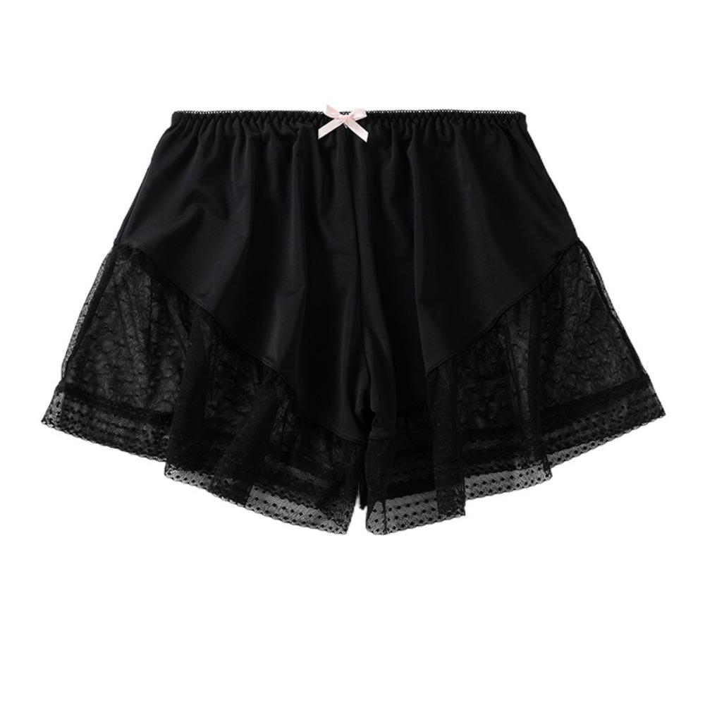

Свободные безопасные шорты с бантиком, низ для сна, нижнее белье, пижамные шорты, сон чёрный