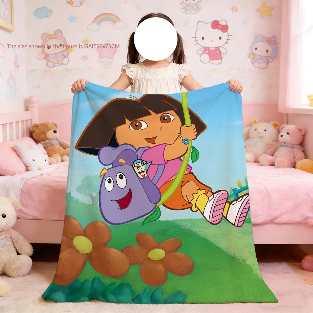 

Blanket For Soft Throw E-Explorer D-Dora Blanket for Picnic Bed Sofa Home Cute Bedroom the Cozy Cartoon Warm Comfortable 75x90cm