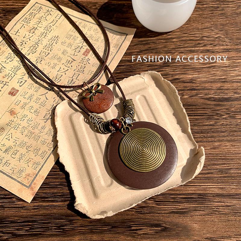 

Женское ожерелье Zen Retro с перьями - Этническая многослойная цепочка с бусинами для ключицы, длинный богемный стиль