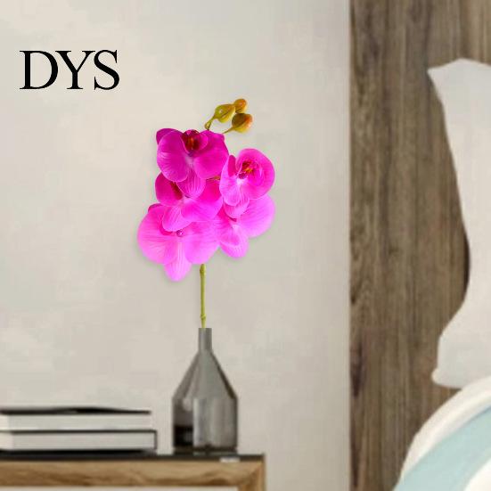 Fake Floral Decoration Artificial Moth Orchids with Stem Realistic 5 Head Phalaenopsis Flower Indoor Decor Flowers Home Office Table Centerpiece Faux