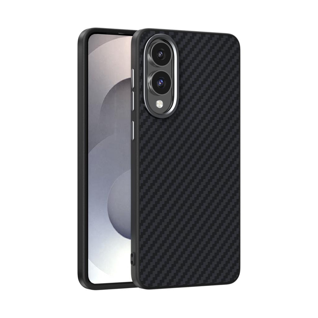 Carbon Fibre Case For Samsung Galaxy S25 Edge Magsafe Slim Rigid Magnetic Ecology Leather Case Cover Metal Lens Drop Test Grip