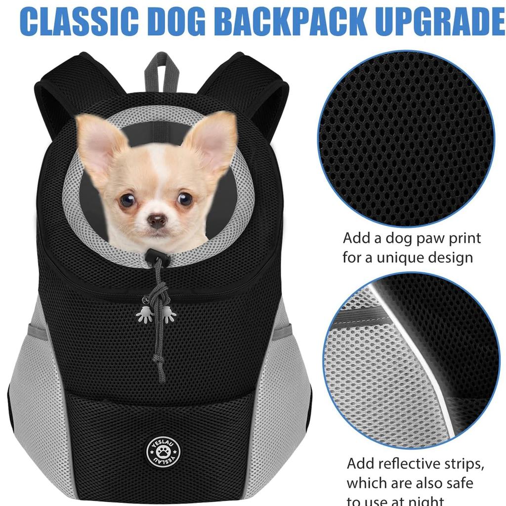 Hund Schulterträger Rucksäcke Bequemer Hunde Frontrucksack Haustier Welpen Tragetaschen für Radfahren Wandern Camping Hundetransporttasche