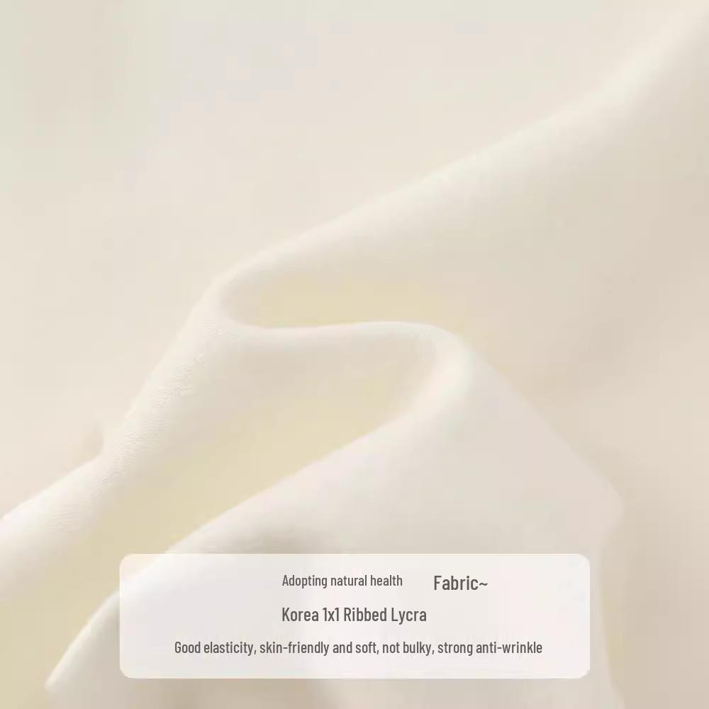 Damen Weiches Doppelseitiges Deutsches Samt Langarm Weißes T-Shirt für Herbst/Winter