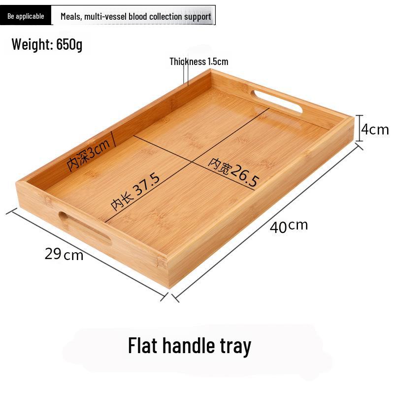 Japanese Bamboo Rectangular Tea Tray - Versatile for Household, Restaurant, Barbecue, Water Cup Storage, and Serving.