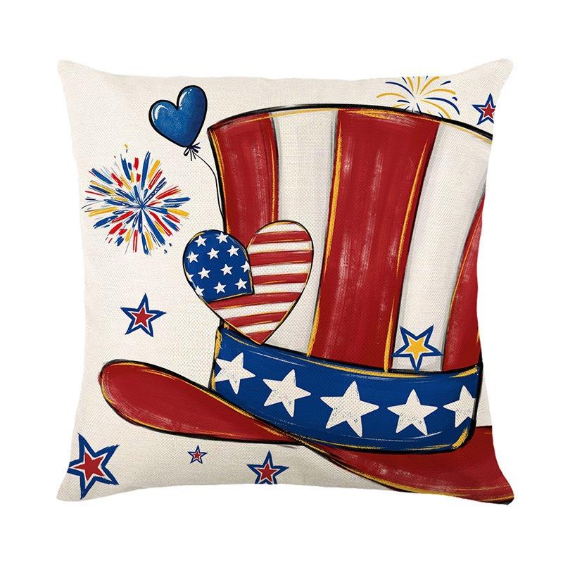

Independence Day Festive Atmosphere Stars Red and Blue Stripes Elements Home Decoration Sofa Pillow Cover 45 * 45 without core