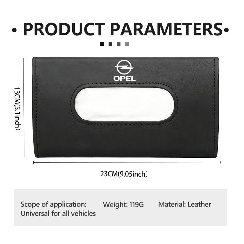 For Opel CorsaLeather Car Sunshade Tissue Box Paper Towel Hanging Bag Interior For Opel ADAM ASTRA J K CORSA E INSIGNIA MOKKA VIVA Meriva