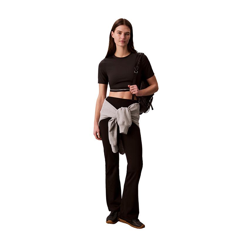 Calvin Klein Moisture Wicking Letter Jacquard Yoga Fitness Short Sleeve T-Shirt Women Tops GWS6K217