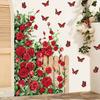 Valentine'S Day Rose Wall Sticker Vine Fence Butterfly Removable Stickers Pvc Self-Adhesive Party Atmosphere Decorative Decals