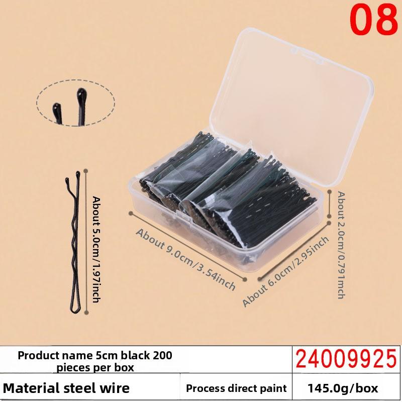 Black Steel Clip Box Contains A Straight Clip for The Bride's Updo Hairstyle Bangs Clip Wavy Hair Clip and Hair Accessory