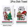 1Pc/2Pcs Christmas Kitchen Towels Merry Christmas Gfits Xmas Santa Claus Dish Towel Navidad Natal New Year 2026 Home Decoration