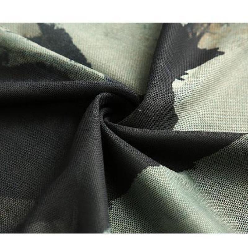 Korean Mesh Print Temperament Collision Color Mesh Yarn Round Neck Fashion Bottoming Shirt Inside Slim Hundred Mom Pleated Long-sleeved T-shirt Female