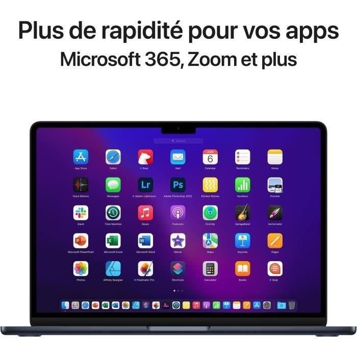 Apple - 13,6" MacBook Air M2 - RAM 8 GB - Úložiště 256 GB - Půlnoční - AZERTY - Zrepasovaný - Velmi dobrý stav