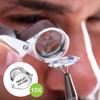 Professional 10X/20X/30X Folding Jewelers Eye Loupe Pocket Magnifier for Jewelry Coins Gems Stainless Steel with Storage Box