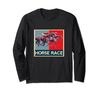 Funny Horse T-Shirt, Horse Racing, Horse Riding, Jockey, Men's, Funny, Funny Merchandise, Retro, Long Sleeve T-Shirt