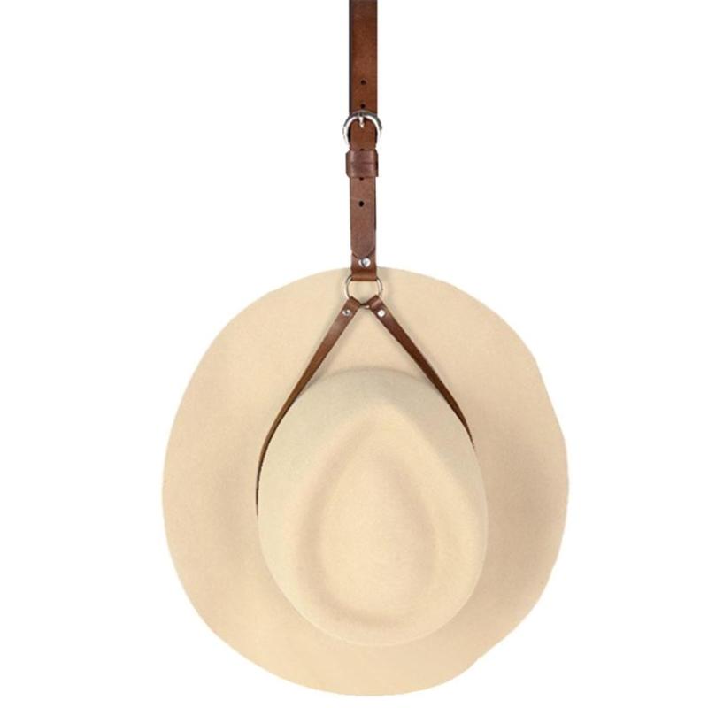 Sombrero de Vaquero Colgante Cinturón Soporte de Almacenamiento Cuero PU Duradero Exhibidor Organizador Estante Para Hombres Mujeres Protección Solar Uso Exterior