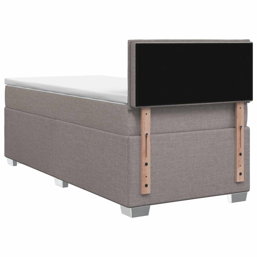 Box Spring Bed with Mattress and Headboard Taupe 80 x 200 cm Fabric