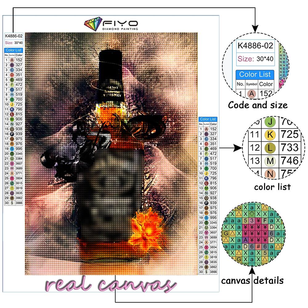 5D Diy Diamond Painting Whisky Cross Stitch Full Diamond Embroidery Mosaic