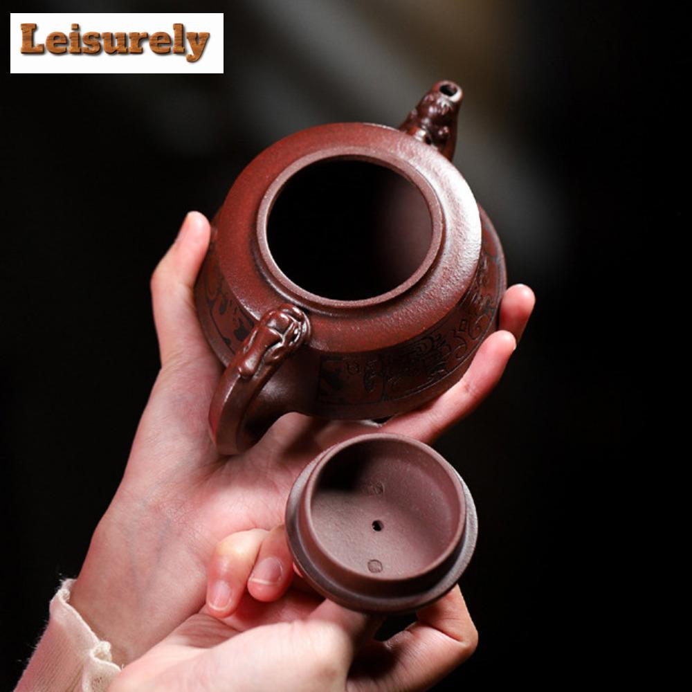 270ml Yixing Purple Clay Teapot Authentic Handmade Dragon Blood Sand Pot Beauty Tea Infuser Kettle Chinese Raw Ore Zisha Tea Set