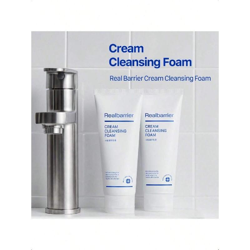 Real Barrier Cream Cleansing Foam 120ml| Skin Barrier Face Wash | Sulfate-Free Amino Acid Moisturizing Face Cleanser | Ceramide Korean Facial Wash