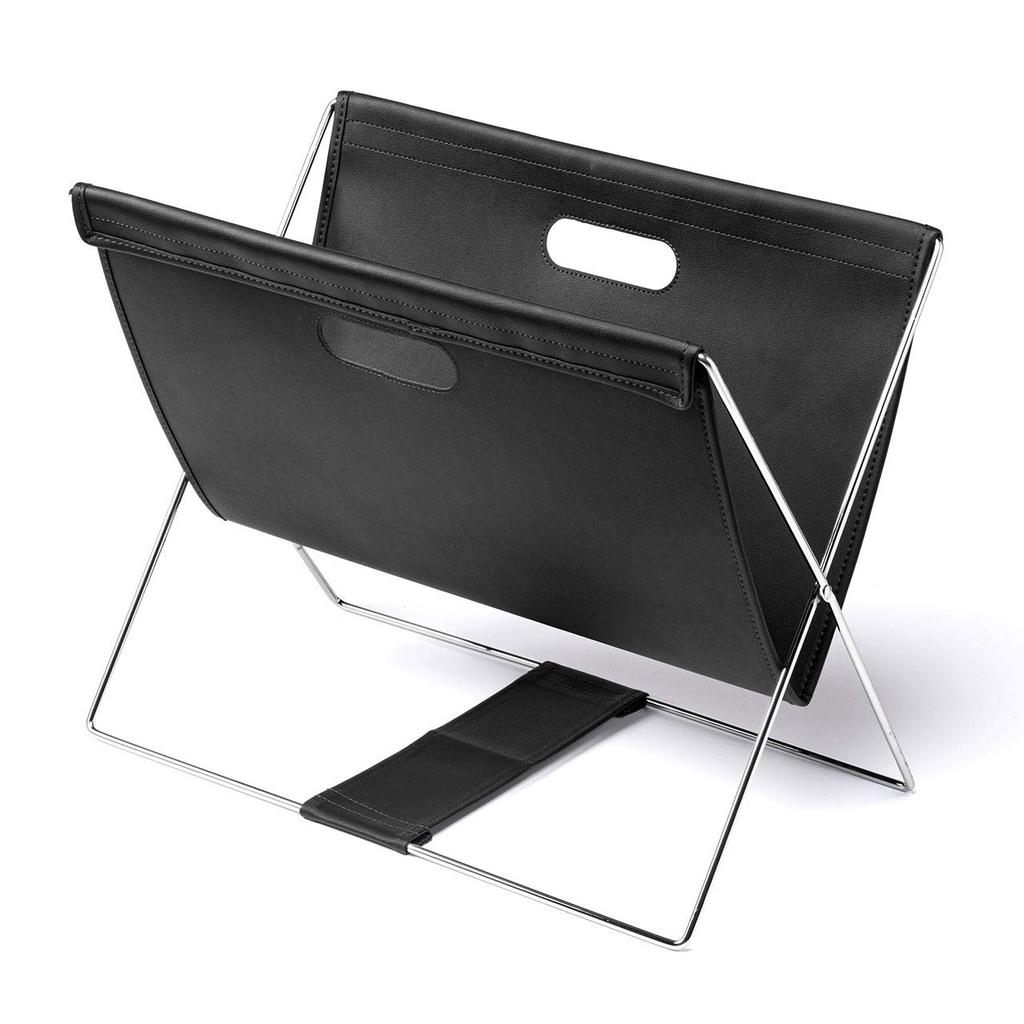 Sanwa Direct Folding Storage Box with PVC Leather, Black, 200-CB021BK