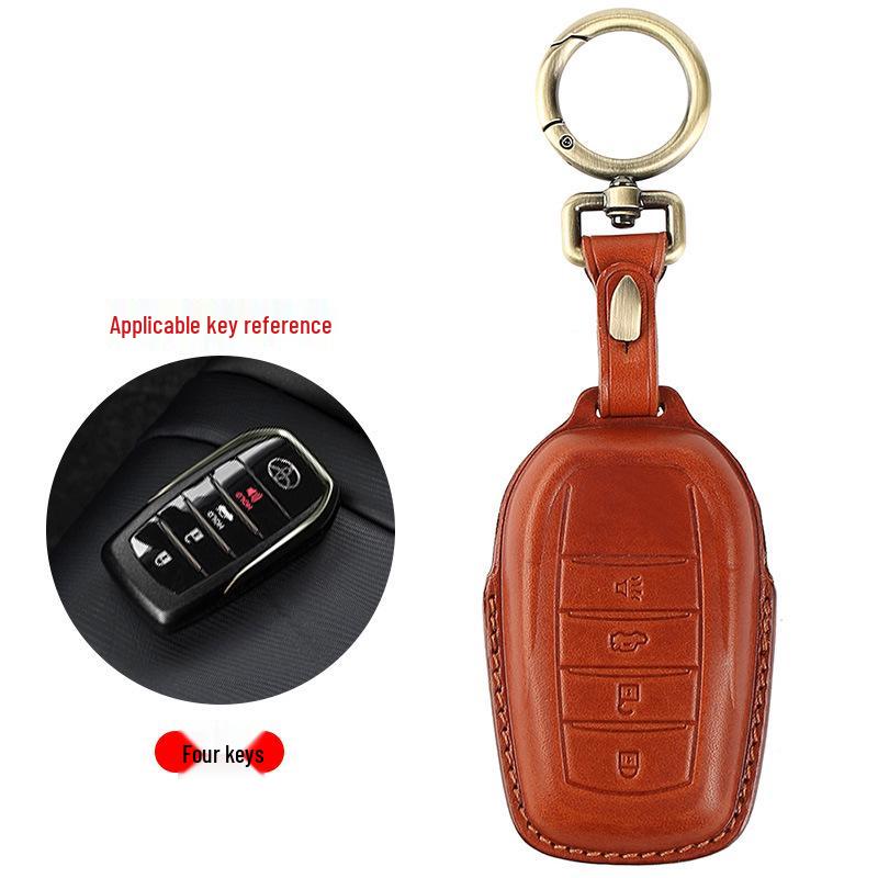 

Toyota Key Case for Land Cruiser, Crown, Alphard, and Prado - Four-Button Design