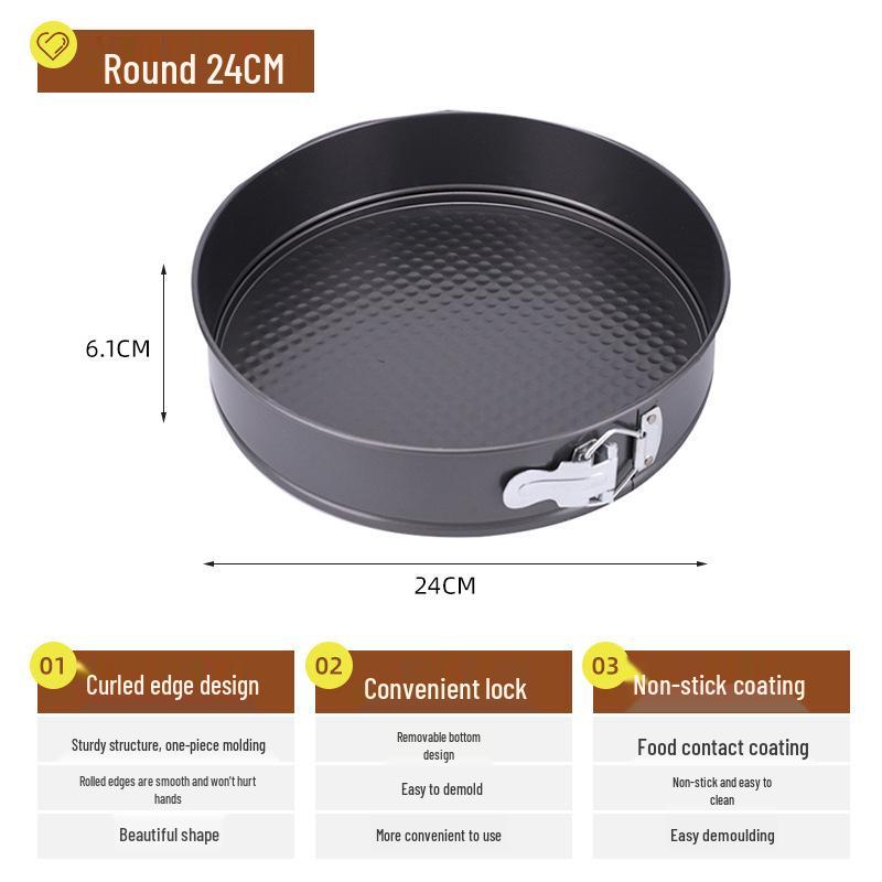 Nieprzywierająca Forma do Ciasta w Kształcie Serca, Okrągła i Kwadratowa z Wyjmowanym Dnem i Klamrą