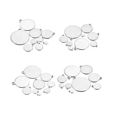 10–50 Stück 6–30 mm Edelstahl runder Anhänger blanko Charms Anhänger für DIY Schmuckherstellung Zubehör