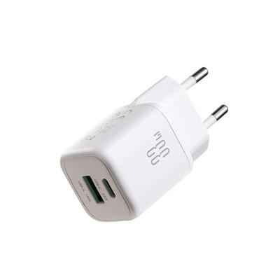 USB-A USB-C 33W Mains Charger - White