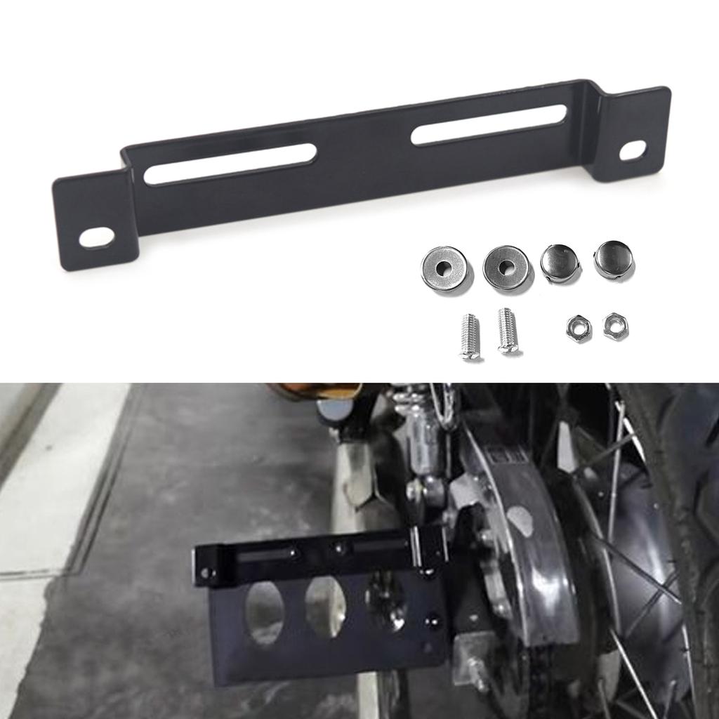 Metal Bracket License Plate Black 7.6''x1.2'' Universal for Motorcycle ATV Dirt Bike