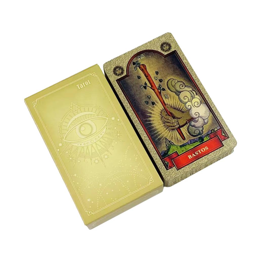 10.3*6cm Zlatý Waite Tarot Španělský Jazyk Español 78 Ks Tarotové Karty Kapesní Vydání
