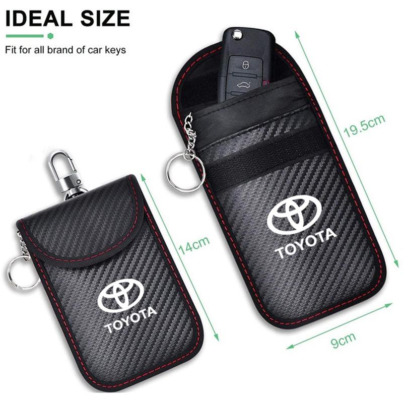 Car Key Case Signal Blocker Bag RFID Shielding Pocket For Toyota Corolla Yaris Prius CHR Aygo Camry Auris Avensis Land Cruiser 4 RB4