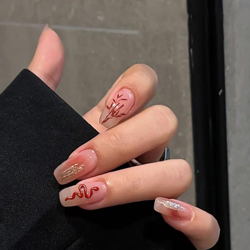 10pcs 3D Snake Nail Charms Alloy Gold/Silver/Red Snake Nail Art Rhinestones Manicure Salon Jewelry For DIY Luxury Accessories