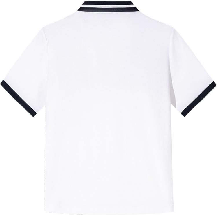 Anta Color Block Soft Comfortable Breathable Versatile Short Sleeve Polo Shirt Women tops Snow-White 162538120-1