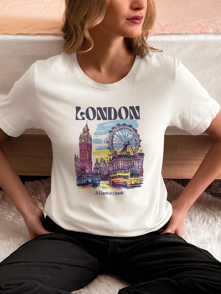 London Graphic T-Shirt Unisex Souvenir Gift Tee UK Travel Shirt Union Jack