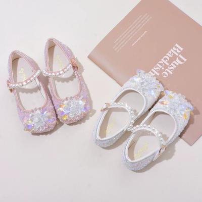 Kinder Kristallschuhe Frühling und Herbst Mädchen Einzelschuhe Weichsohlige Baby PU Lederschuhe Weibliche Aisha Prinzessin Schuhe