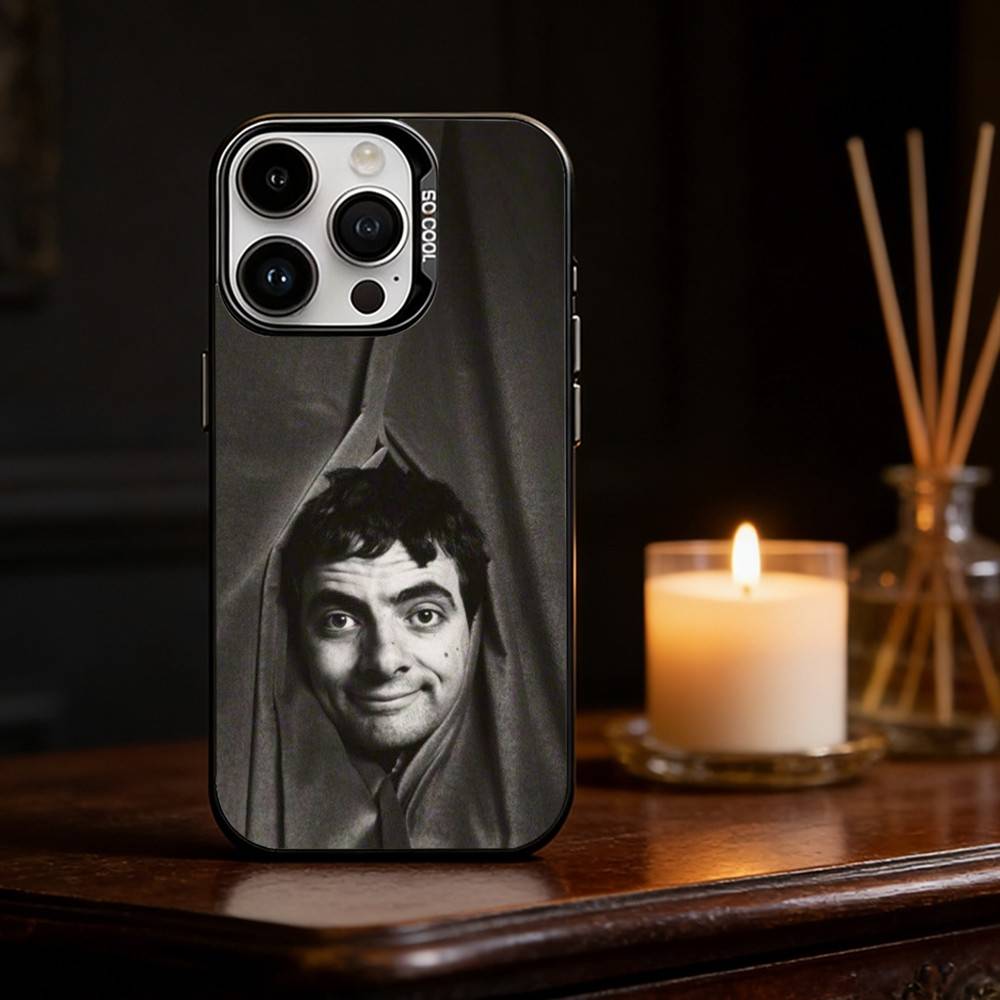 Funny Mr B- BeanS Phone Case For iPhone 17,16,15,14,13,12,11,Pro Max,Plus Candy Silver Cover