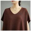 DIMANAF 2025 New Summer Plus Size Tops Tees Casual T-Shirt Women Short Sleeve Solid Loose Oversized