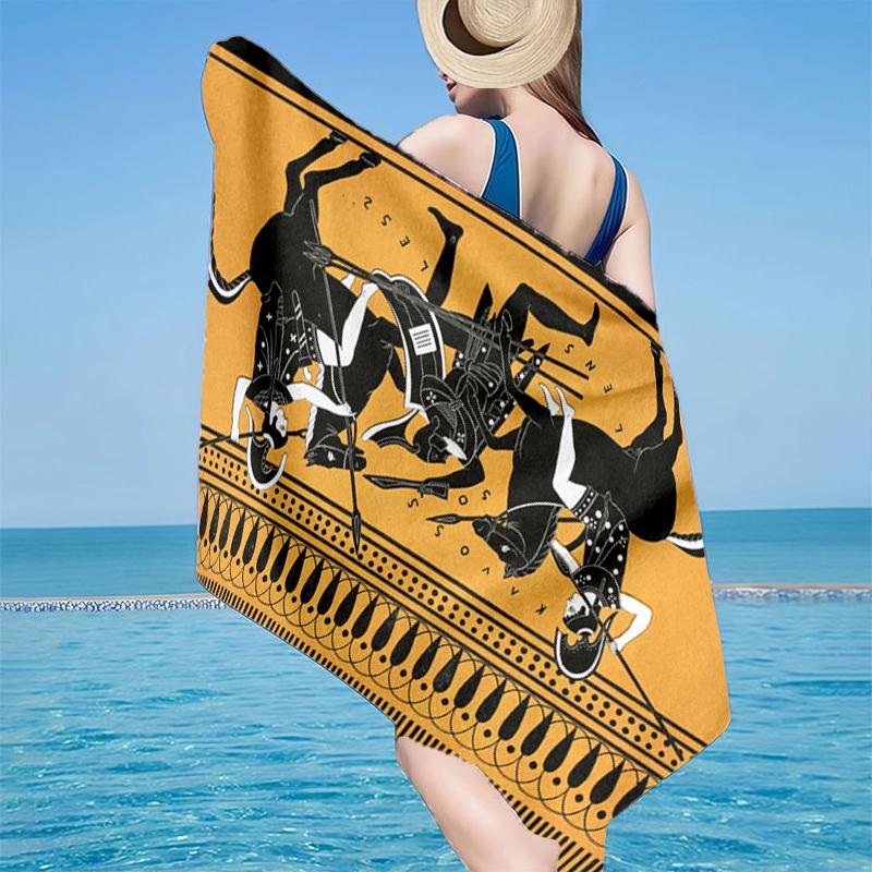 Greek Mythological Scene Beach Towel, Super Soft Microfiber, Gift for Her/Him, Birthday, for Pool, Beach, Travel, Home Decor Fan Gifts