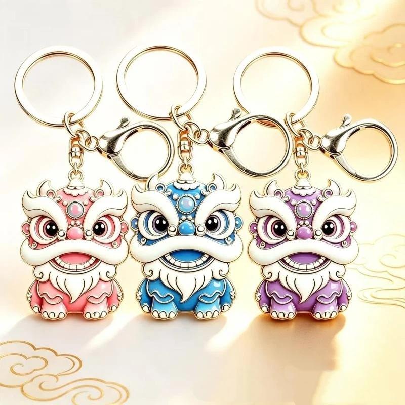 Enamel Luxury Keychain High-End Metal Pendant Bag Charm Blessing Charm